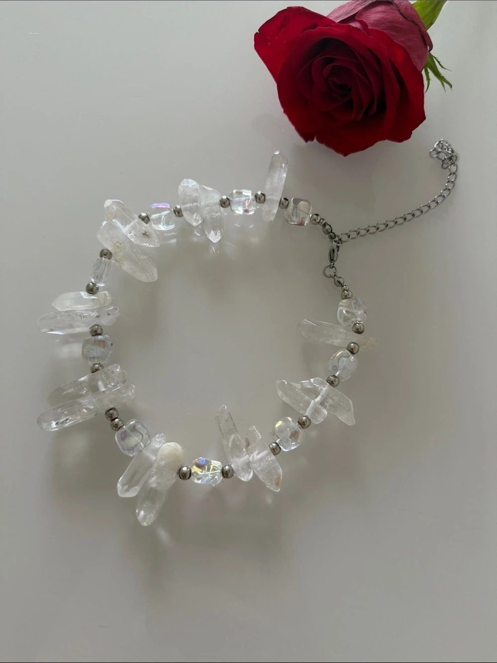 Crystal Beaded Statement Necklace